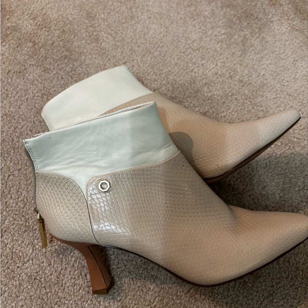 Louise et Cie Cream and White Ankle Booties